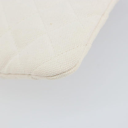 Chanel Coco Cuba Pouch Printed Quilted Canvas, WHITE, CANVAS, Clutche & pouche