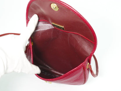 Christian Dior Vintage Shoulder Bag Leather, RED, LEATHER, Shoulder bag
