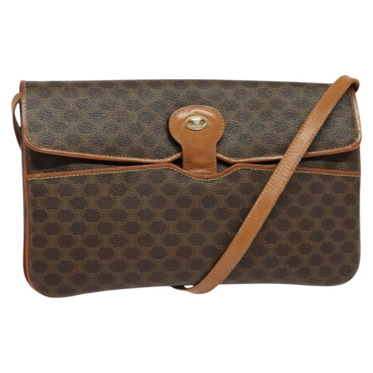 Celine Macadam Shoulder Bag PVC Leather, BROWN, CANVAS, Shoulder bag