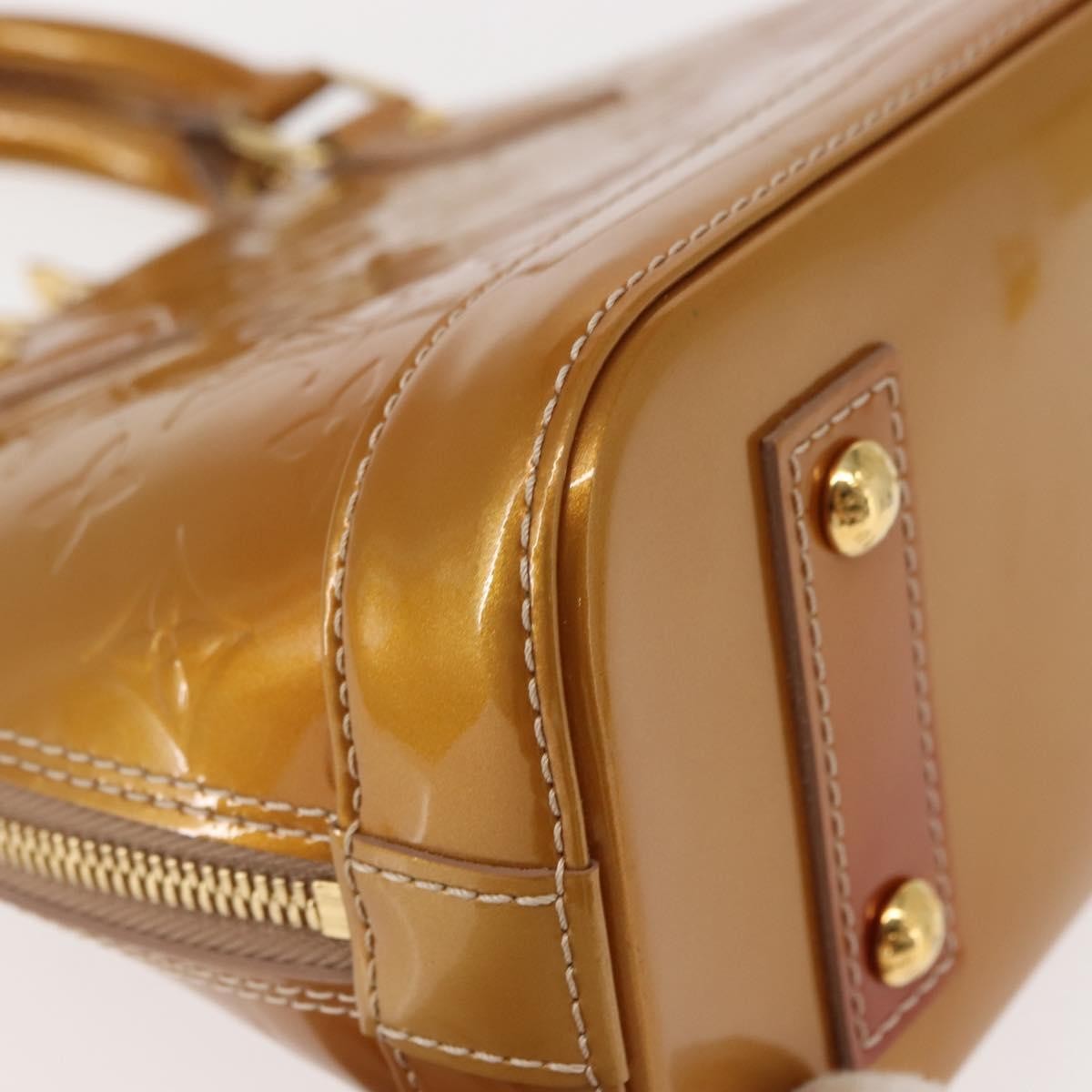Louis Vuitton Alma Handbag Monogram Vernis, GOLD, PATENT_LEATHER, Handbag