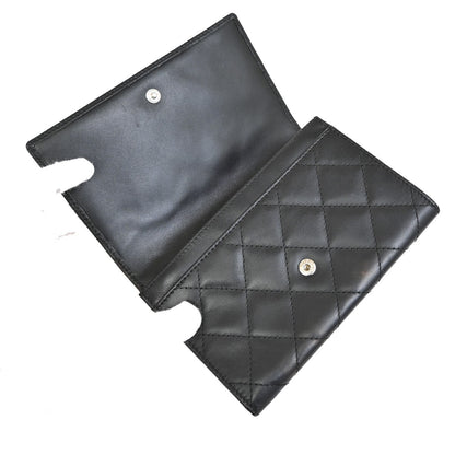 Chanel Cambon Bifold Wallet Quilted Lambskin, BLACK, LEATHER, Wallets