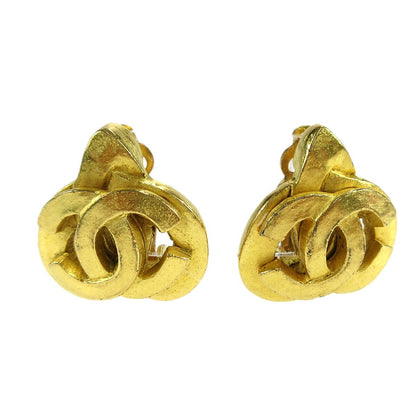 Chanel Vintage CC Heart Clip-On Earrings Metal, GOLD, GOLD_PLATED, Earrings