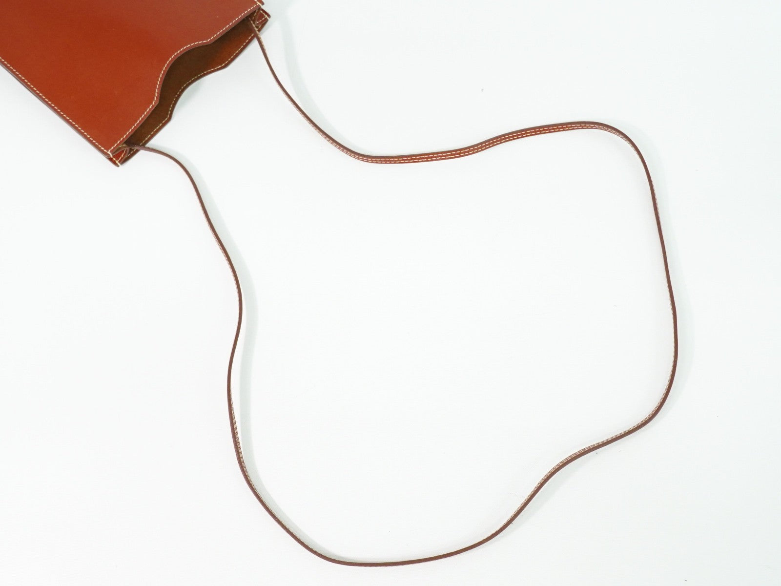 Hermes Onimaitou Pochette Box Calf, BROWN, LEATHER, Clutche & pouche