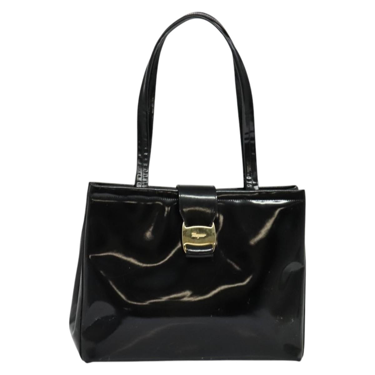 Salvatore Ferragamo Vintage Convertible Tote Patent leather, BLACK, PATENT_LEATHER, Tote bag