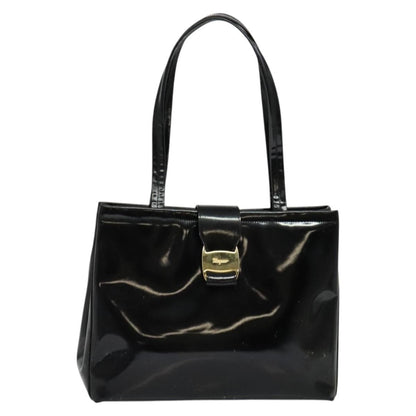 Salvatore Ferragamo Vintage Convertible Tote Patent leather, BLACK, PATENT_LEATHER, Tote bag