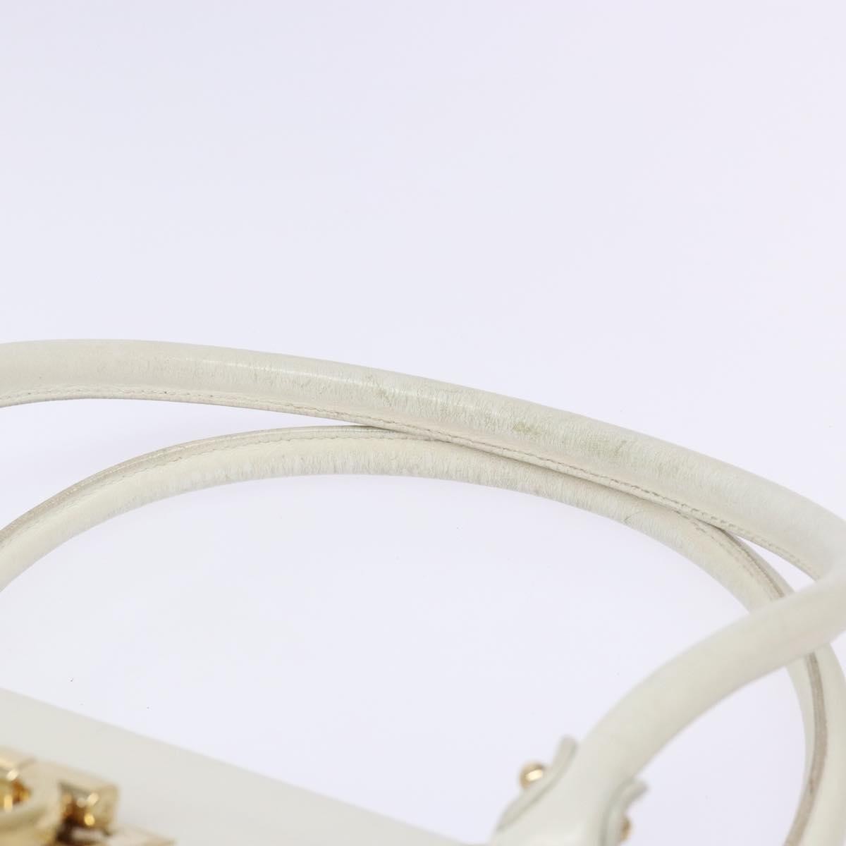 Salvatore Ferragamo Virna Satchel Leather, WHITE, LEATHER, Handbag