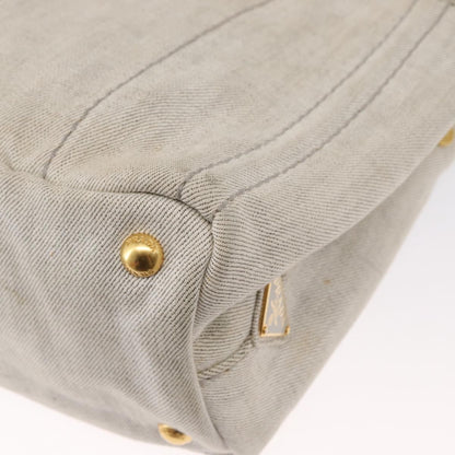 Prada Canapa Convertible Tote Canvas, GRAY, CANVAS, Tote bag