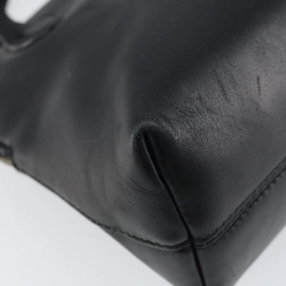 Salvatore Ferragamo Gancini handbag Leather, BLACK, LEATHER, Handbag