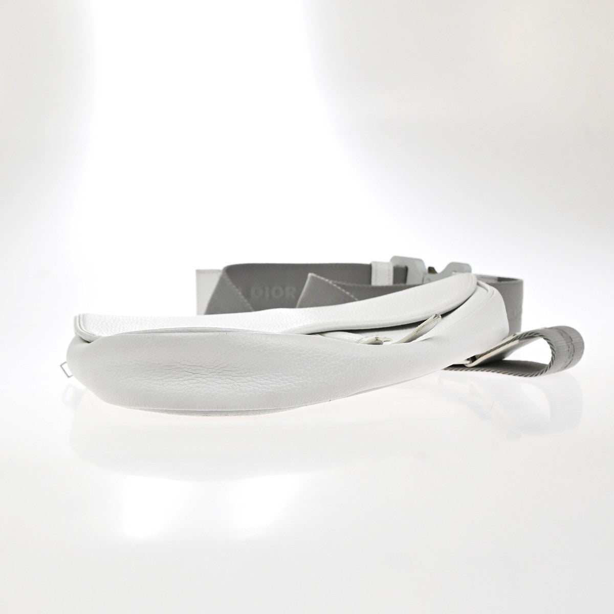 Christian Dior Saddle Crossbody Bag Leather, WHITE, LEATHER, Shoulder bag