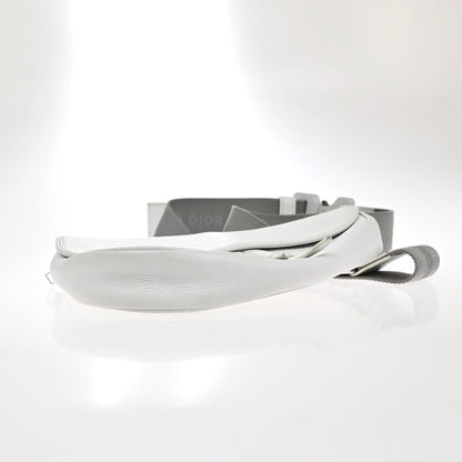 Christian Dior Saddle Crossbody Bag Leather, WHITE, LEATHER, Shoulder bag