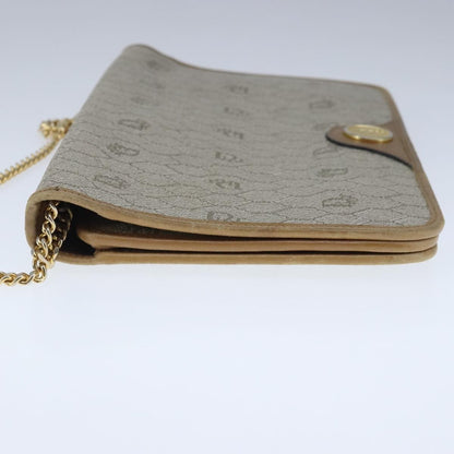 Christian Dior Vintage Honeycomb chain Canvas, BEIGE, CANVAS, Handbag