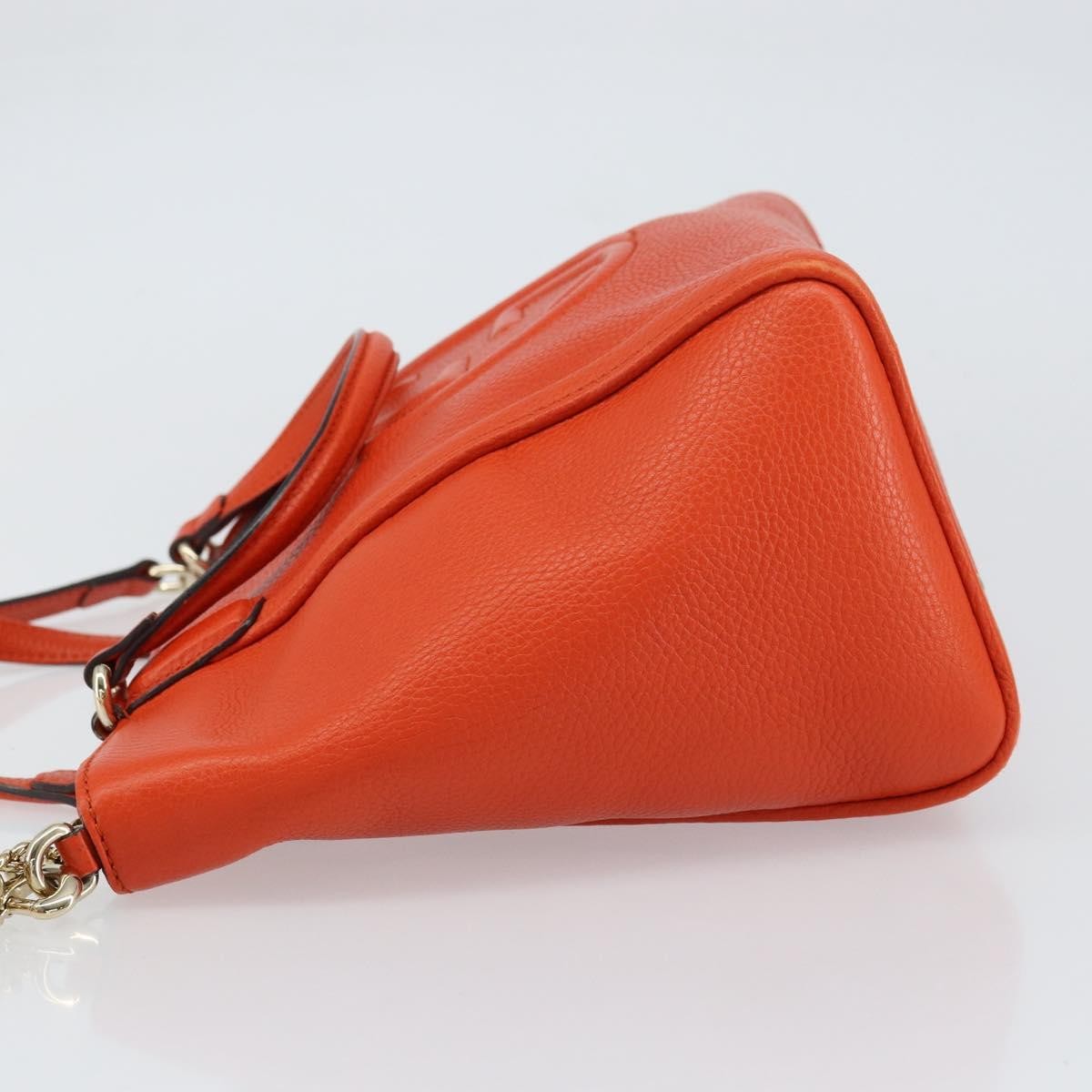 Gucci Soho Convertible Top Handle Bag Leather, ORANGE, LEATHER, Handbag