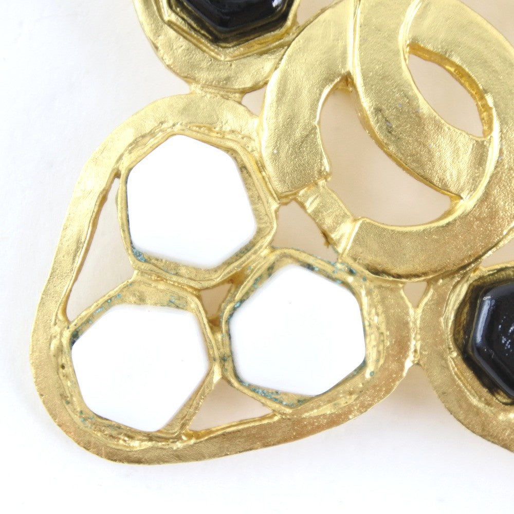 Chanel Vintage CC Brooch Metal, GOLD, GOLD_PLATED, Brooch