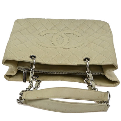 Chanel Grand Shopping Tote Quilted Calfskin, BEIGE, LEATHER, Tote bag