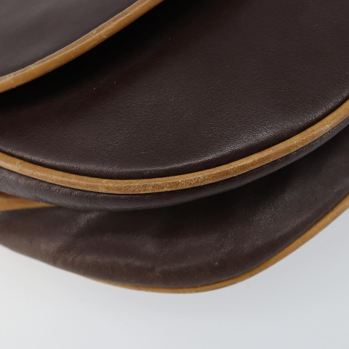 Celine Vintage Shoulder Bag Leather, BROWN, LEATHER, Shoulder bag