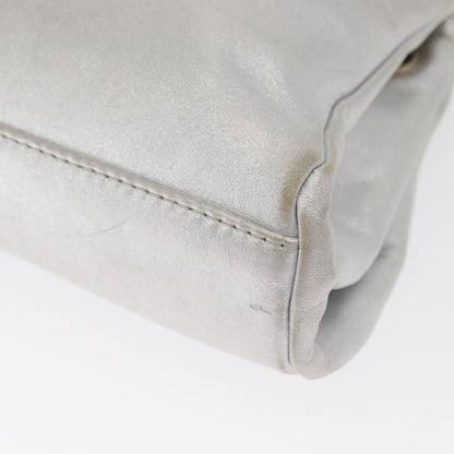 Chanel Mademoiselle Lock Accordion Flap Bag Quilted Lambskin, SILVER, LEATHER, Shoulder bag