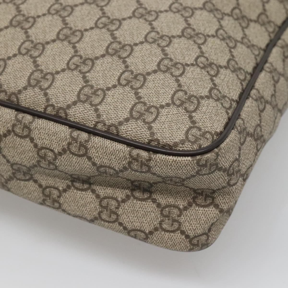 Gucci Front Zip Messenger GG Coated Canvas, BEIGE, CANVAS, Shoulder bag