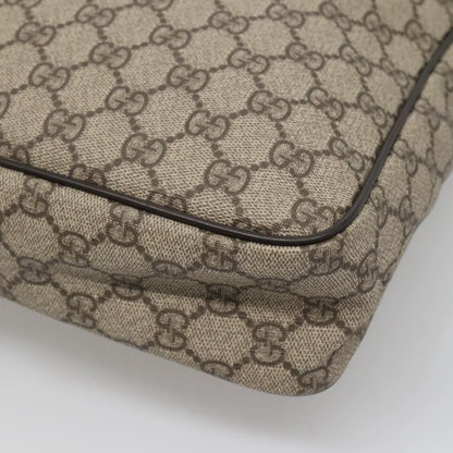 Gucci Front Zip Messenger GG Coated Canvas, BEIGE, CANVAS, Shoulder bag