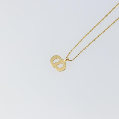 Christian Dior CD Pendant Necklace Metal and Crystals, GOLD, METAL, Necklace