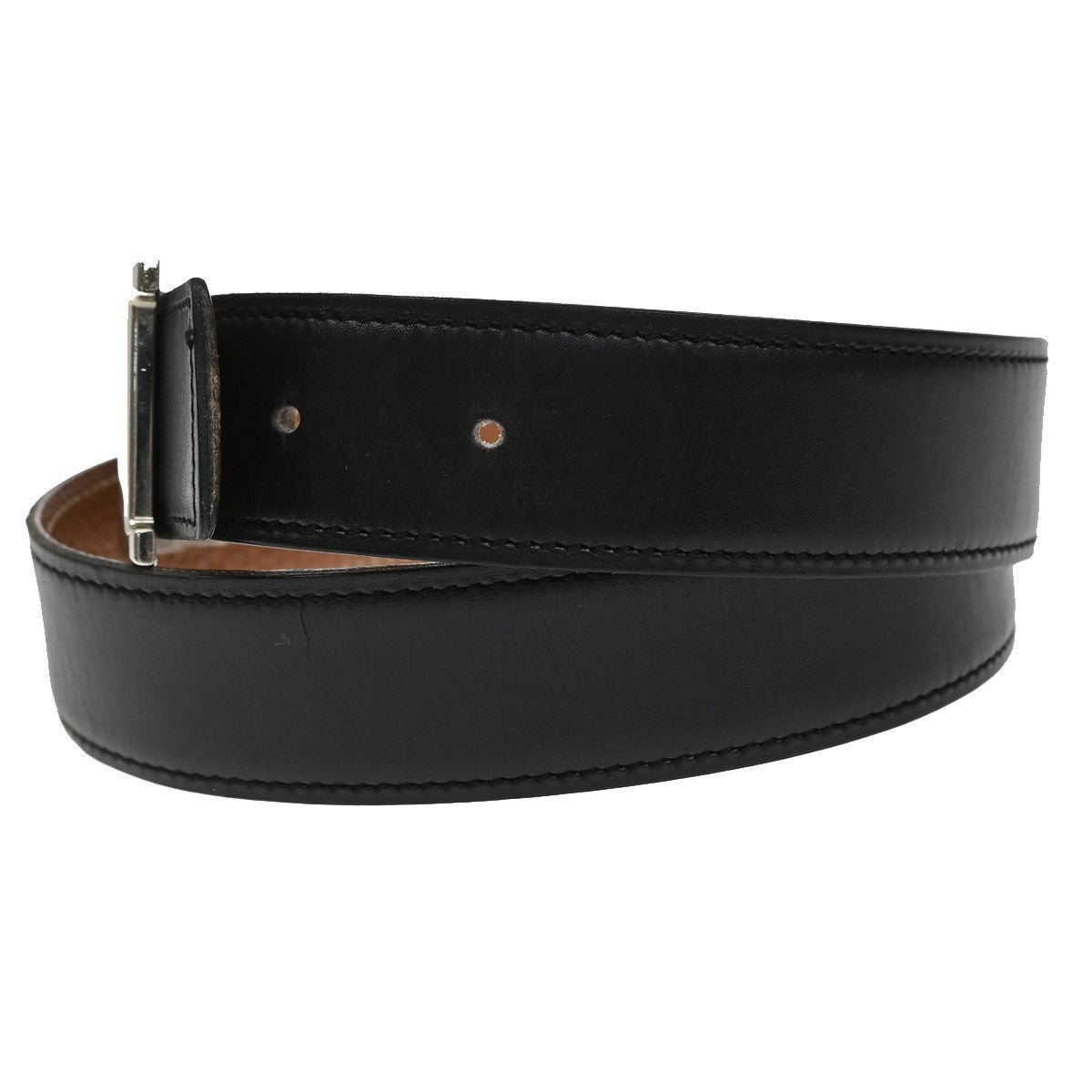 Hermes Constance Reversible Belt Leather, BLACK, LEATHER, Belts
