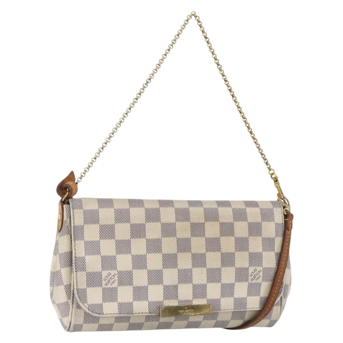 Louis Vuitton Favorite Handbag Damier, WHITE, CANVAS, Clutche & pouche