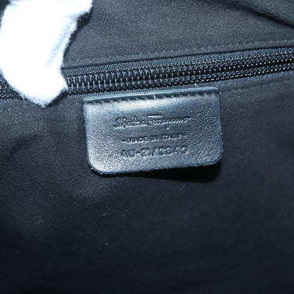 Salvatore Ferragamo Gancini Shoulder Bag Leather, BLACK, LEATHER, Shoulder bag