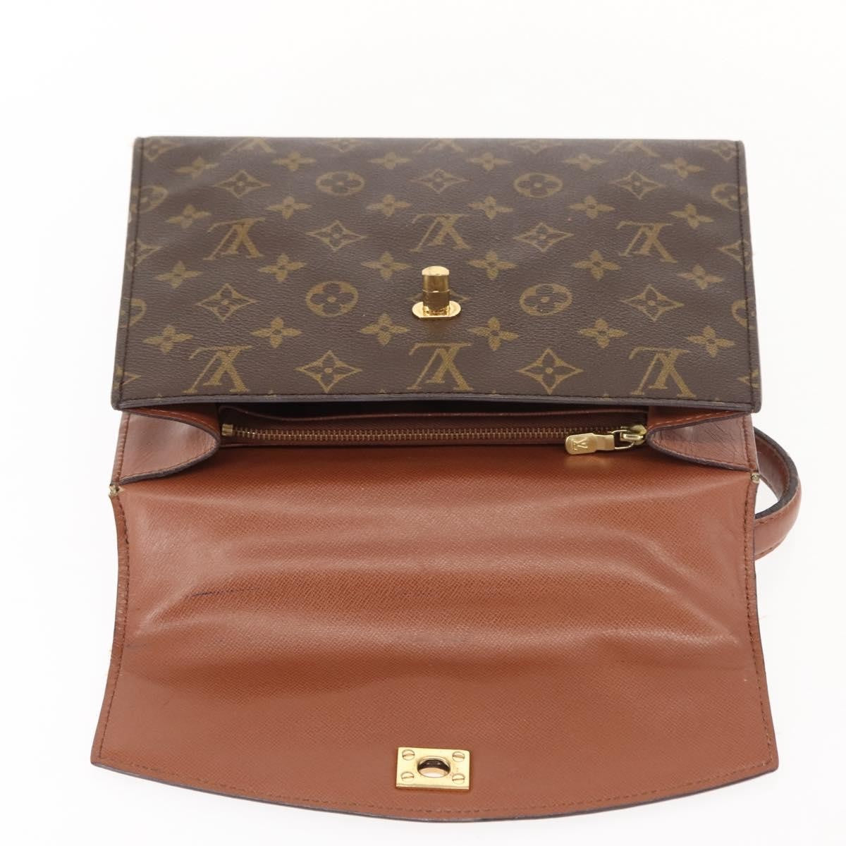 Louis Vuitton Malesherbes Handbag Monogram Canvas, BROWN, CANVAS, Handbag