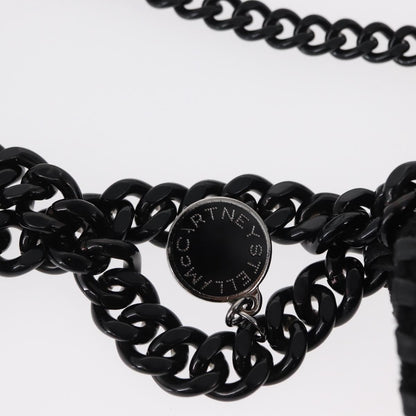 Stella McCartney Falabella Fold Over Bag Shaggy Deer, BLACK, POLYESTER, Shoulder bag