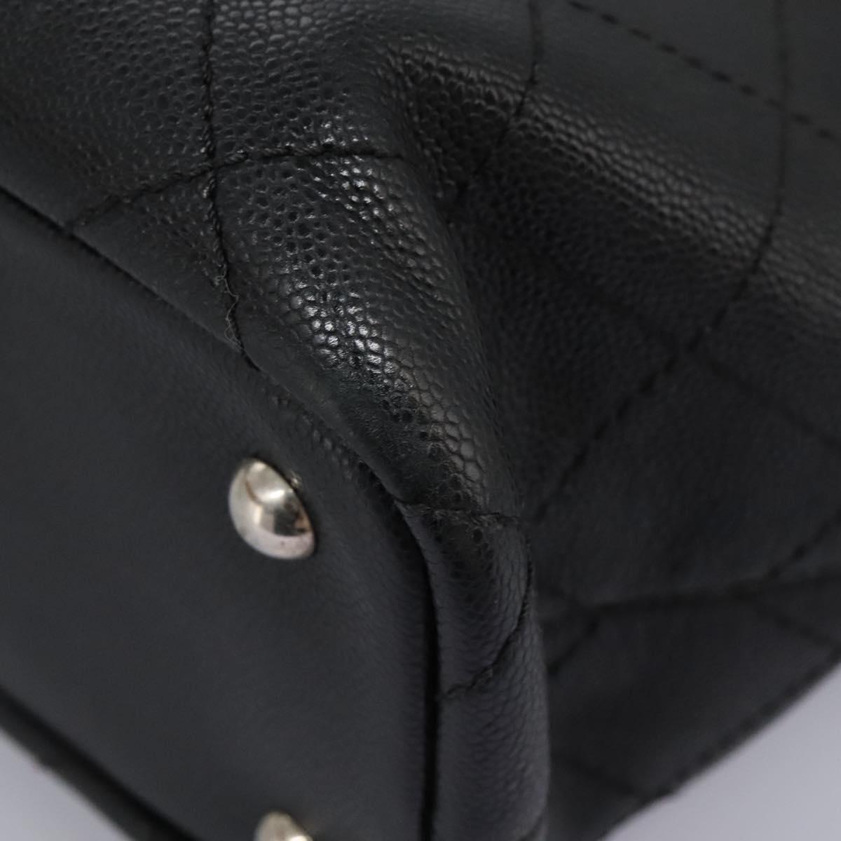 Chanel Fever Tote Quilted Caviar, BLACK, LEATHER, Tote bag