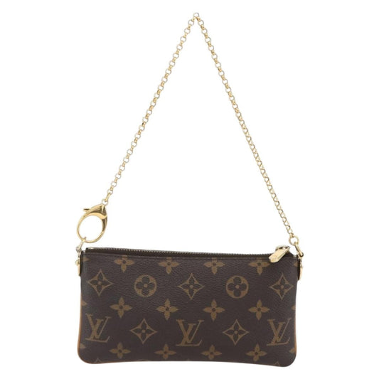 Louis Vuitton Milla Pochette Monogram Canvas, BROWN, CANVAS, Clutche & pouche