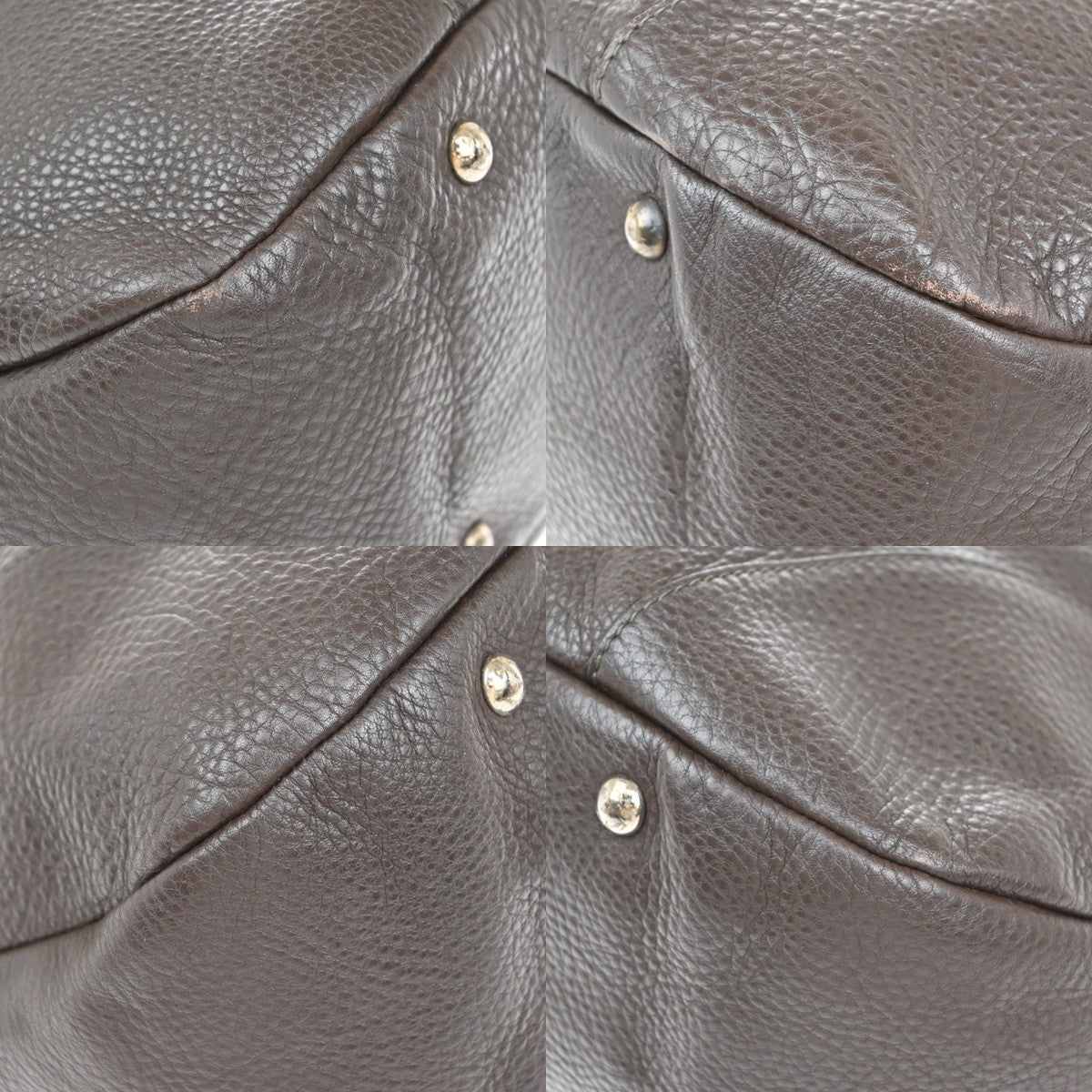 Salvatore Ferragamo Gancini handbag Leather, GRAY, LEATHER, Handbag