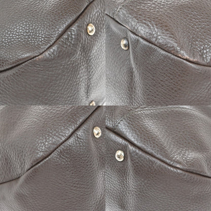 Salvatore Ferragamo Gancini handbag Leather, GRAY, LEATHER, Handbag