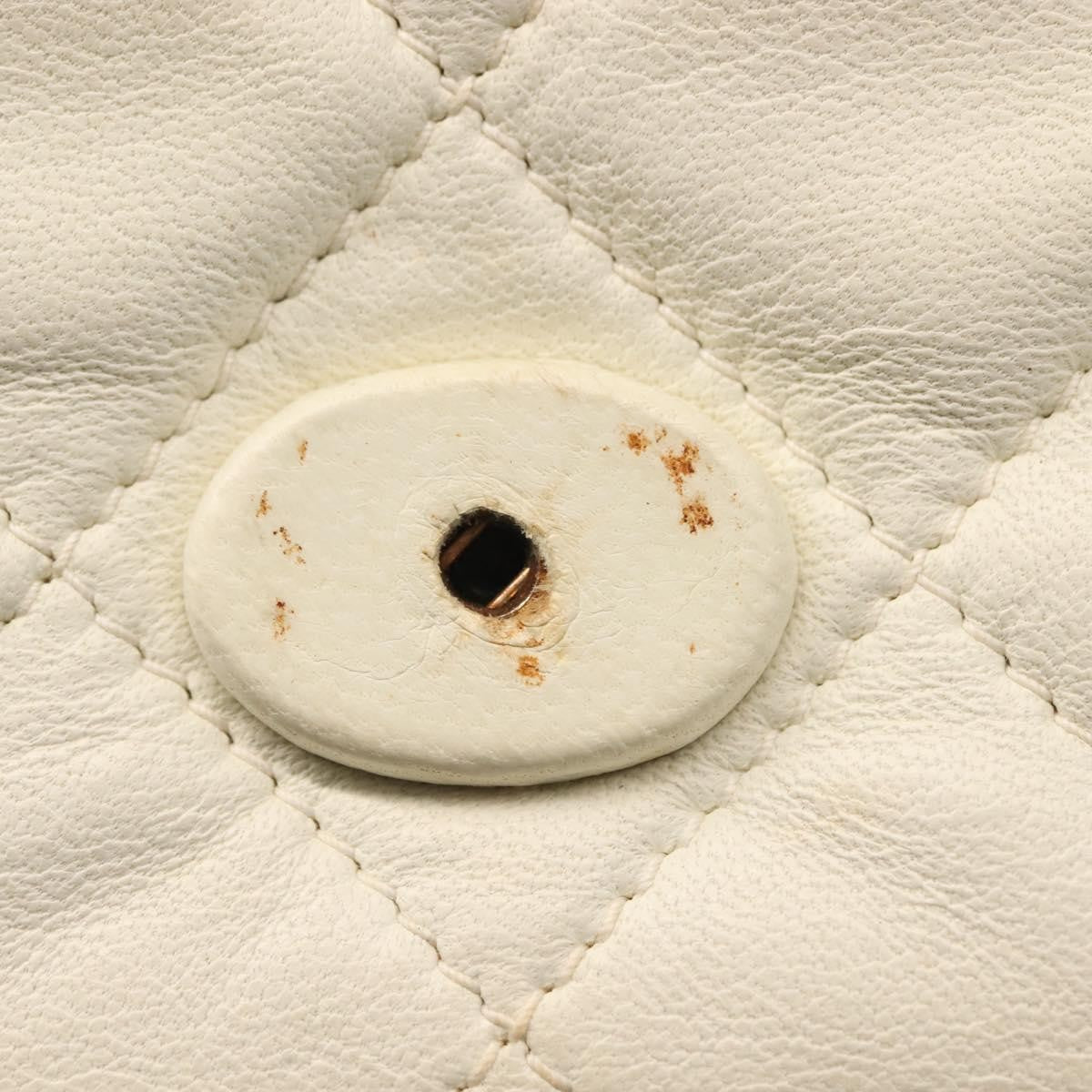 Chanel Full Flap Wallet on Chain Quilted Lambskin, WHITE, LEATHER, Clutche & pouche