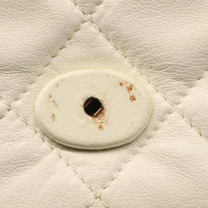 Chanel Full Flap Wallet on Chain Quilted Lambskin, WHITE, LEATHER, Clutche & pouche