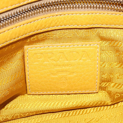 Prada Vintage Handbag Leather, YELLOW, LEATHER, Handbag