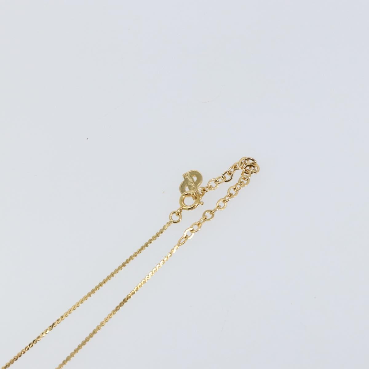 Christian Dior CD Pendant Necklace Metal and Crystals, GOLD, METAL, Necklace