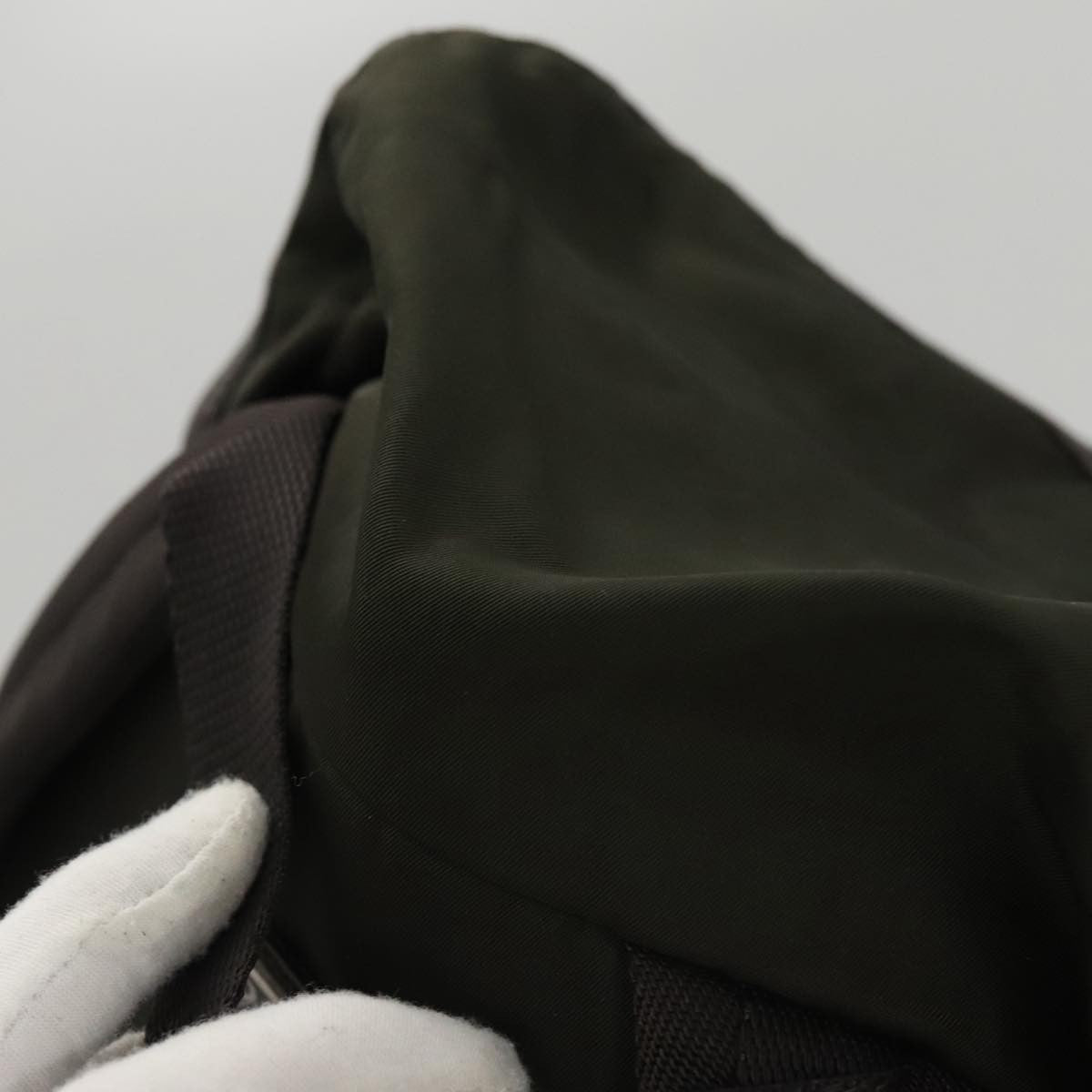 Prada Double Front Pocket Backpack Tessuto, Khaki, Nylon, Backpack
