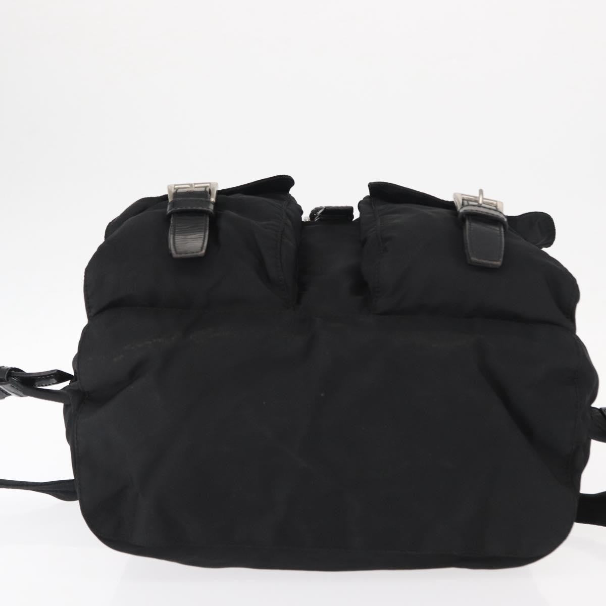 Prada Double Front Pocket Backpack Tessuto, BLACK, NYLON, Backpack