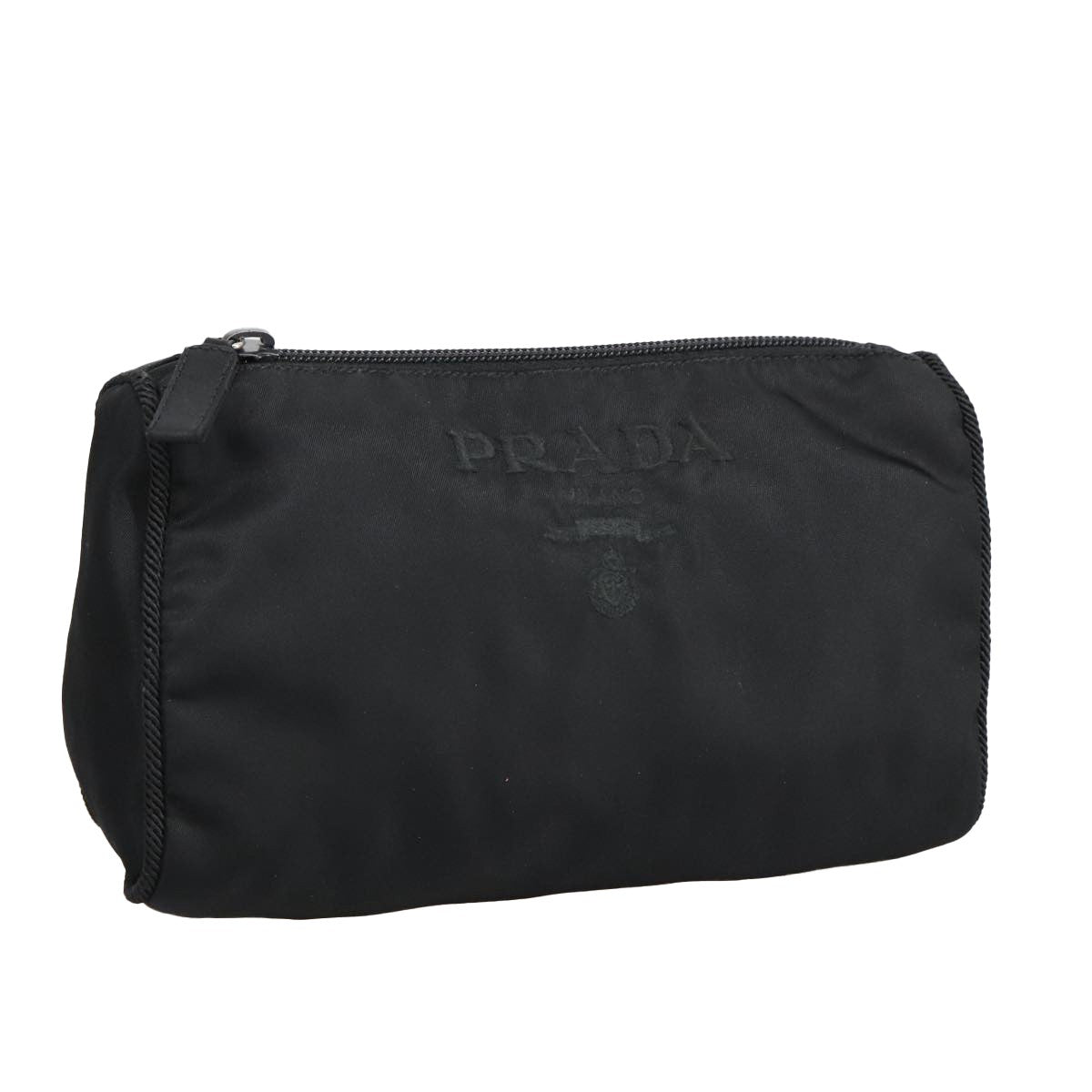Prada Zip Pouch Tessuto, BLACK, NYLON, Clutche & pouche