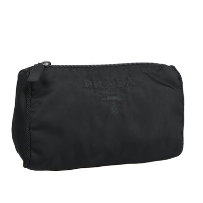 Prada Zip Pouch Tessuto, BLACK, NYLON, Clutche & pouche