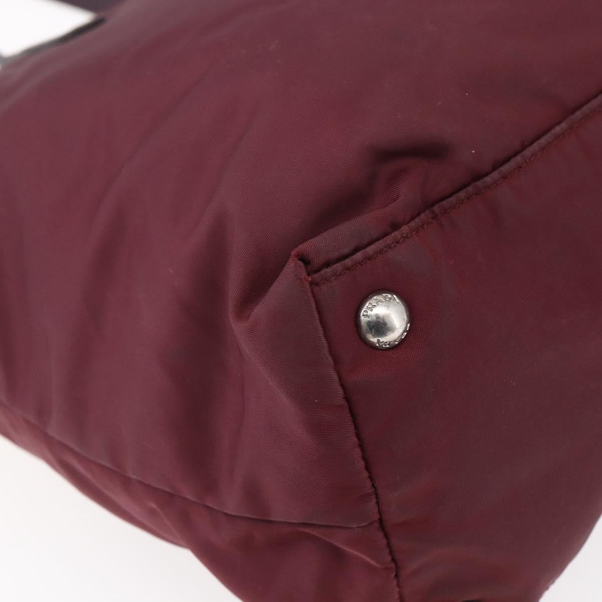 Prada Vintage Zip Tote Tessuto, BURGUNDY, NYLON, Tote bag