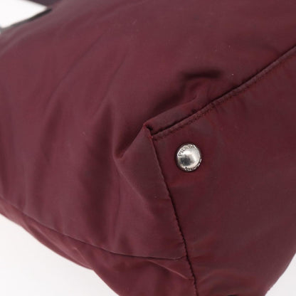 Prada Vintage Zip Tote Tessuto, BURGUNDY, NYLON, Tote bag