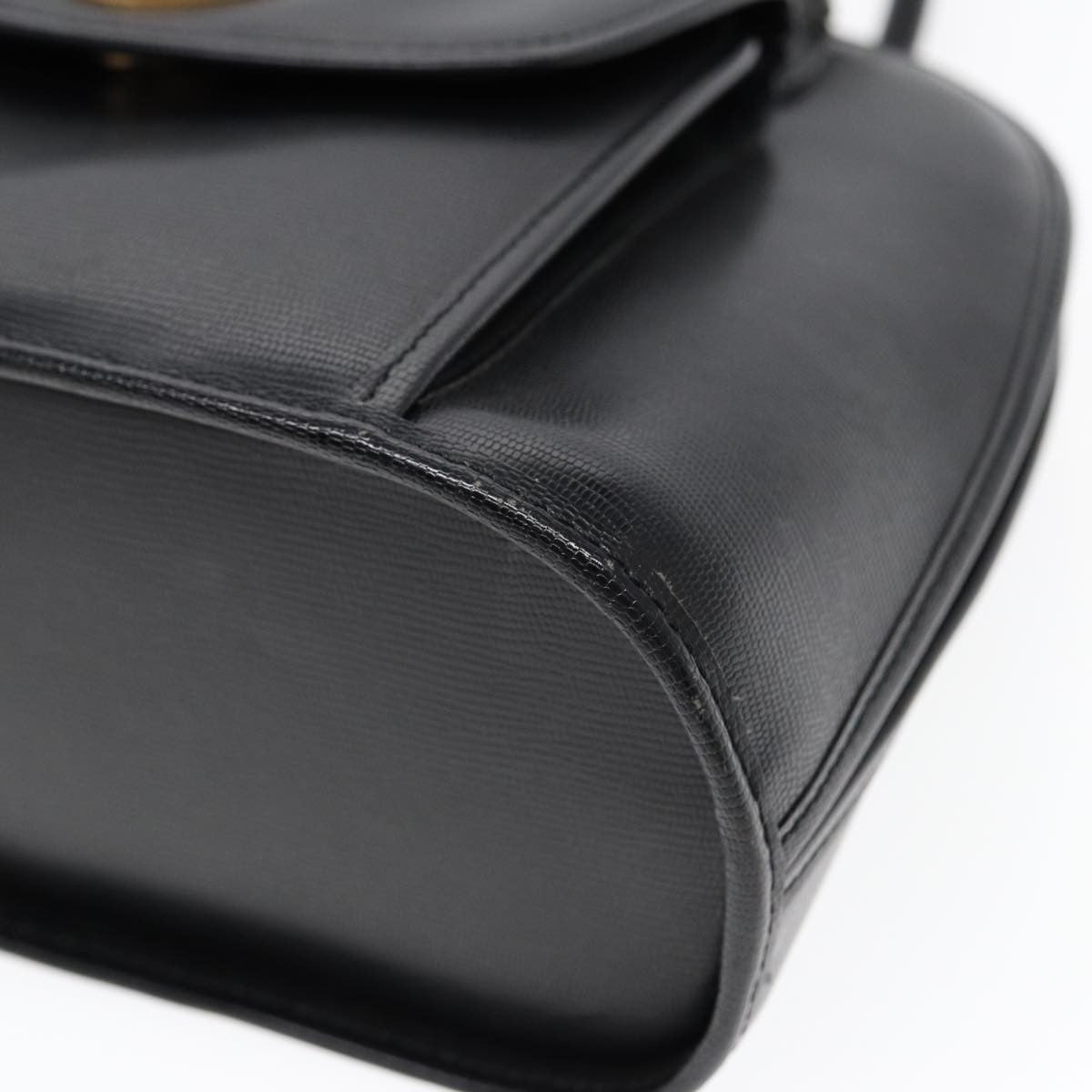 Celine Circle Logo Handbag Leather, BLACK, LEATHER, Handbag