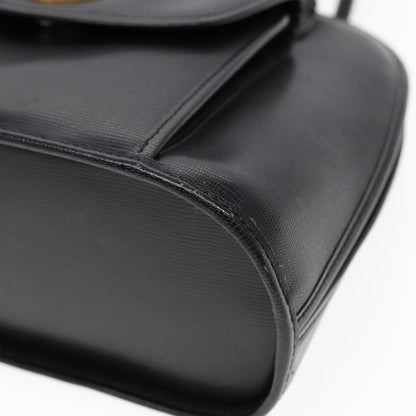 Celine Circle Logo Handbag Leather, BLACK, LEATHER, Handbag