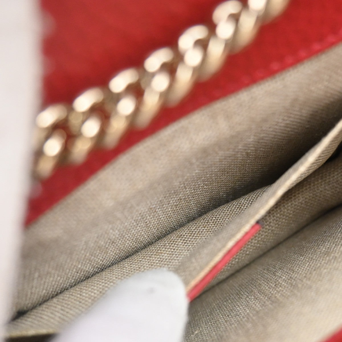 Gucci Interlocking Shoulder Bag Leather, RED, LEATHER, Shoulder bag