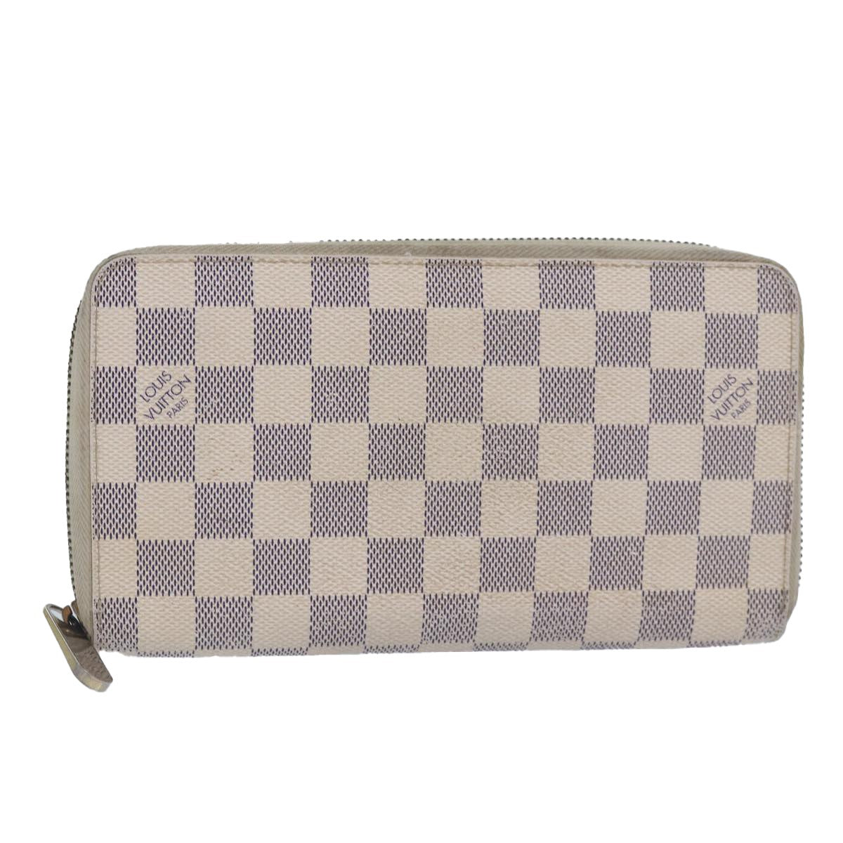Louis Vuitton Zippy Organizer Damier, WHITE, CANVAS, Wallets