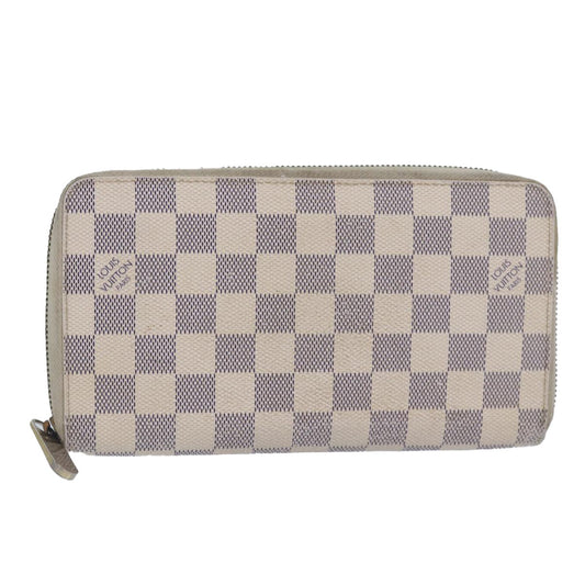 Louis Vuitton Zippy Organizer Damier, WHITE, CANVAS, Wallets