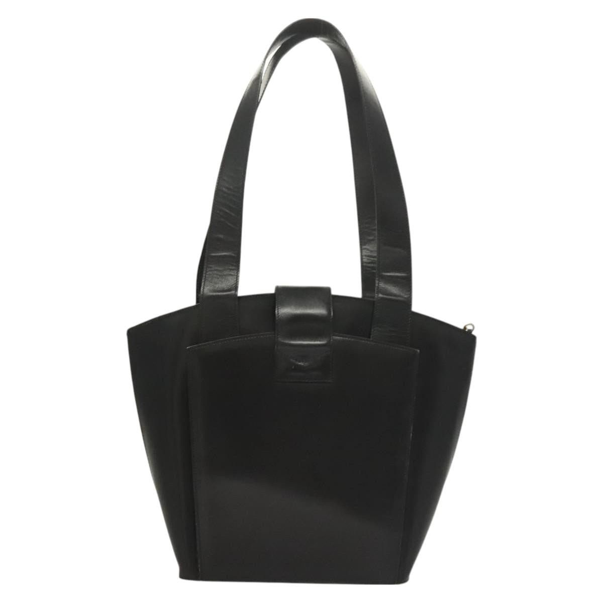 Celine Shoulder Bag Leather, BLACK, LEATHER, Shoulder bag