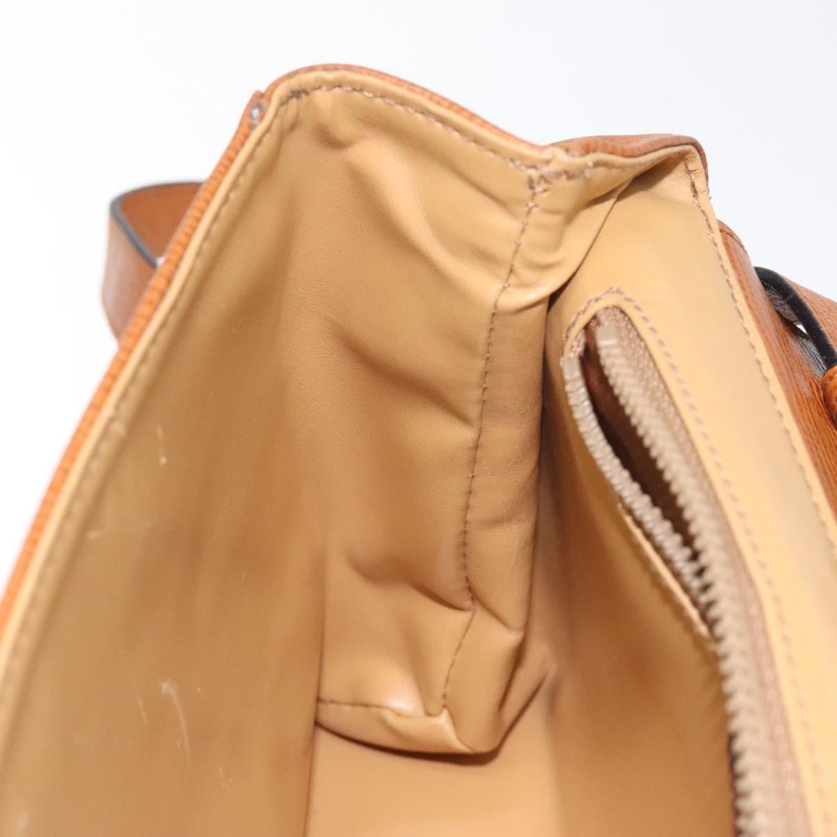 Celine Circle logo Leather, BROWN, LEATHER, Shoulder bag