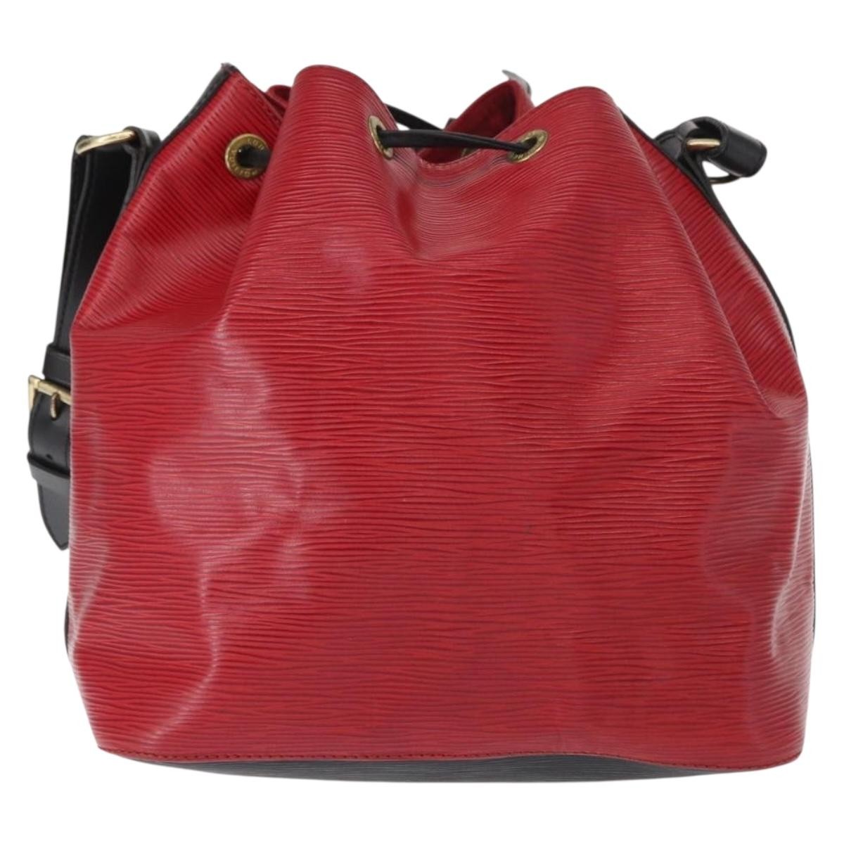 Louis Vuitton Bicolor Petit Noe Handbag Epi Leather, RED, LEATHER, Shoulder bag